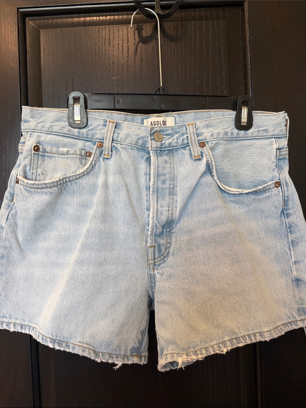 Agolde Light Blue Parker Denim Shorts. Size 30.
